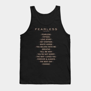 Fearless - Song List Tank Top
